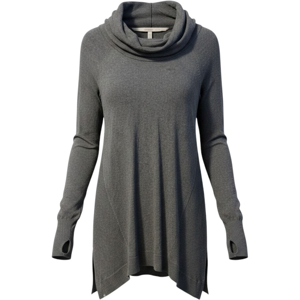 Athleta Cowl Neck Tunic Womens XS Gray Cotton Cashmere Knit